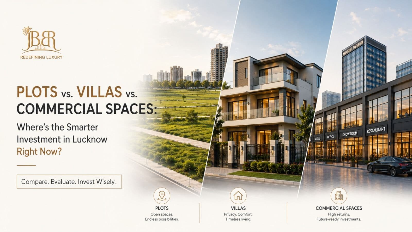 Plots vs. Villas vs. Commercial Spaces: Where's the Smarter Investment in Lucknow Right Now? banner